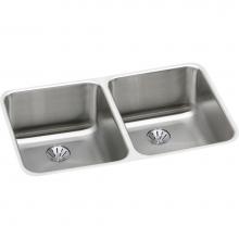 Elkay ELUH311810PD - 18 Gauge Stainless Steel 30.75'' x 18.5'' x 10'' Double Bowl Undermo