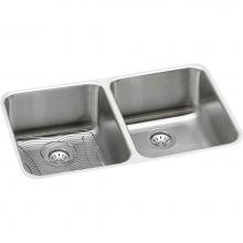 Elkay ELUH3118DBG - 18 Gauge Stainless Steel 30.75'' x 18.5'' x 7.875'' Double Bowl Unde