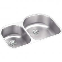 Elkay ELUH3119LPD - 18 Gauge Stainless Steel 31.25'' x 20'' x 7.5'' Double Bowl Undermou