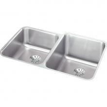 Elkay ELUH3120LPD - 18 Gauge Stainless Steel 31.25'' x 20.5'' x 9.875'' Double Bowl Unde