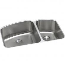 Elkay ELUH31229RPD - 18 Gauge Stainless Steel 32.75'' x 21'' x 9'' Double Bowl Undermount
