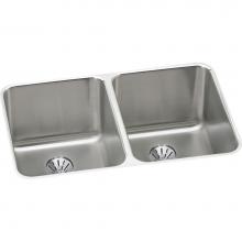 Elkay ELUH322010PD - 18 Gauge Stainless Steel 31.25'' x 20'' x 9.875'' Double Bowl Underm