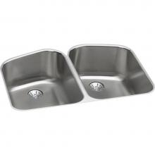 Elkay ELUH32229PD - 18 Gauge Stainless Steel 32.75'' x 20.8125'' x 9'' Double Bowl Under