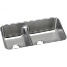 Elkay ELUHAQD32179 - 18 Gauge Stainless Steel 32.0625'' x 18.5'' x 9'' Double Bowl Underm