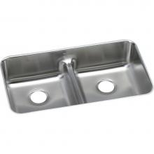 Elkay ELUHAQD3218 - 18 Gauge Stainless Steel 32.0625'' x 18.5'' x 8'' Double Bowl Underm