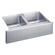 Elkay ELUHF3320 - 18 Gauge Stainless Steel 33'' x 20.5'' x 7.875'' Double Bowl Farmhou