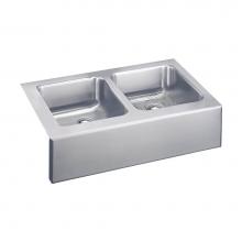 Elkay ELUHF3320DBG - 18 Gauge Stainless Steel 33'' x 20.5'' x 7.875'' Double Bowl Farmhou
