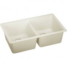 Elkay ELXU3322PA0 - Quartz Luxe 33'' x 18-1/2'' x 9-1/2'' Double Bowl Undermount Sink, P