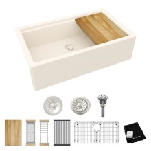 Elkay ELXUFP362010PA0 - Quartz Luxe 35-7/8 x 21-9/16 x 9'' Single Bowl 10'' Apron Farmhouse Workstatio