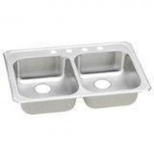 Elkay GECR3321X - 20 Gauge Stainless Steel 33'' x 21.25'' x 5.375'' Double Bowl Drop-i