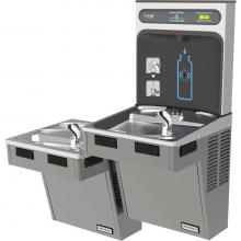 Elkay HTHB-HAC8BLRPV-NF - Halsey Taylor HydroBoost Bottle Filling Station, & Bi-Level Reverse ADA Cooler, Non-Filtered 8