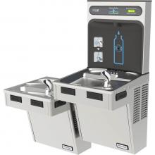 Elkay HTHB-HAC8BLRSS-NF - Halsey Taylor HydroBoost Bottle Filling Station, & Bi-Level Reverse ADA Cooler, Non-Filtered 8