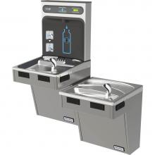 Elkay HTHB-HACG8BLPV-NF - Halsey Taylor HydroBoost Bottle Filling Station, & Bi-Level ADA Cooler, High Efficiency Non-Fi