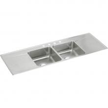 Elkay ILR6622DD3 - 18 Gauge Stainless Steel 66'' x 22'' x 7.625'' Double Bowl Drop-in K