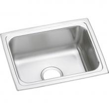 Elkay LFR1915 - 18 Gauge Stainless Steel 19'' x 15'' x 7.625'' Single Bowl Top Mount