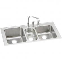 Elkay LGR4322C - 18 Gauge Stainless Steel 43'' x 22'' x 10'' Triple Bowl Drop-in Kitc