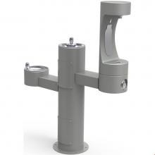 Elkay LK4430BF1MGRY - Outdoor ezH2O Middle Bottle Filling Station Tri-Level Pedestal, Non-Filtered Non-Refrigerated Gray