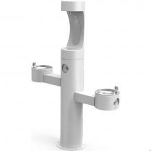 Elkay LK4430BF1UFRKWHT - Outdoor ezH2O Upper Bottle Filling Station Tri-Level Pedestal, Non-Filtered Non-Refrigerated FR Wh