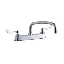 Elkay LK810AT12T4 - 8'' Centerset with Exposed Deck Faucet with 12'' Arc Tube Spout 4''