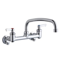 Elkay LK940AT12L2S - Foodservice 8'' Centerset Wall Mount Faucet with 12'' Arc Tube Spout 2'&a