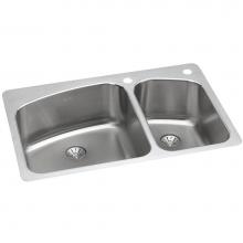 Elkay LKHSR2509RPD2R - 18 Gauge Stainless Steel 33'' x 22'' x 9'' Double Bowl Dual Mount Ki