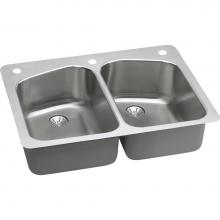 Elkay LKHSR33229PD0 - 18 Gauge Stainless Steel 33'' x 22'' x 9'' Double Bowl Dual Mount Ki