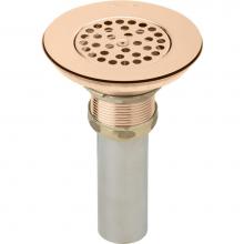 Elkay LKVR18-CU - 3-1/2'' Drain CuVerro Antimicrobial Copper Body Vandal-resistant Strainer and Tailpiece