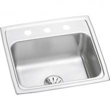 Elkay LR1919PD1 - Lustertone Classic Stainless Steel 19-1/2'' x 19'' x 7-1/2'', Single
