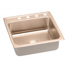 Elkay LR22225-CU - CuVerro Antimicrobial Copper 22'' x 22'' x 7-5/8'', 5-Hole Single Bo
