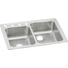 Elkay LR250L4 - 18 Gauge Stainless Steel 33'' x 22'' x 7.875'' Double Bowl Drop-in K