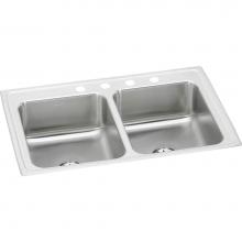 Elkay LR3321PD3 - 18 Gauge Stainless Steel 33'' x 21.25'' x 7.875'' Double Bowl Drop-i