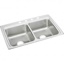Elkay LR33224 - 18 Gauge Stainless Steel 33'' x 22'' x 8.125'' Double Bowl Drop-in K