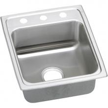 Elkay LRADQ1720503 - Lustertone Classic Stainless Steel 17'' x 20'' x 5'', 3-Hole Single