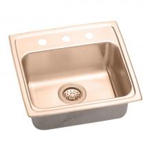 Elkay LRAD191855OS4-CU - CuVerro Antimicrobial Copper 19'' x 18'' x 5-1/2'', Single Bowl Drop