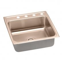 Elkay LRAD222265MR2-CU - CuVerro Antimicrobial Copper 22'' x 22'' x 6-1/2'', Single Bowl Drop