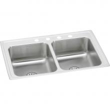 Elkay LRAD291865PD3 - 18 Gauge Stainless Steel 29'' x 18'' x 6.5'' Double Bowl Drop-in Kit