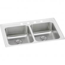 Elkay LRAD292265PD3 - 18 Gauge Stainless Steel 29'' x 22'' x 6.5'' Double Bowl Drop-in Kit
