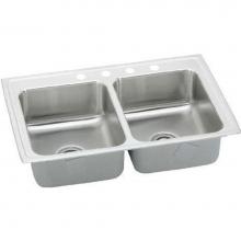 Elkay LRAD332165X - 18 Gauge Stainless Steel 33'' x 21.25'' x 6.5'' Double Bowl Drop-in