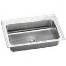 Elkay LRS3322X - 18 Gauge Stainless Steel 33'' x 22'' x 7.625'' Single Bowl Drop-in K