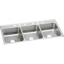 Elkay LTR46223 - 18 Gauge Stainless Steel 46'' x 22'' x 7.625'' Triple Bowl Drop-in K