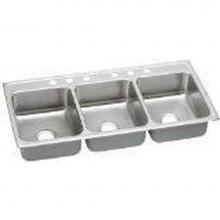Elkay LTR4622X - 18 Gauge Stainless Steel 46'' x 22'' x 7.625'' Triple Bowl Drop-in K