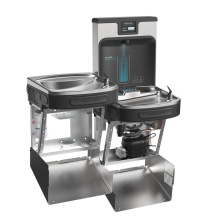 Elkay LZSTL8WSMP-W1 - Enhanced Filtered Connected Bottle Filling Station & Bi-Level ADA Cooler Midnight Black Lead R