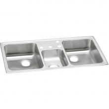 Elkay PSMR43224 - 20 Gauge Stainless Steel 43'' x 22'' x 7.125'' Triple Bowl Drop-in K