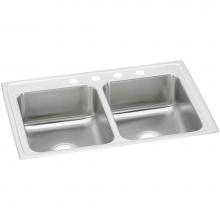 Elkay PSR33221 - 20 Gauge Stainless Steel 33'' x 22'' x 7.5'' Double Bowl Drop-in Kit