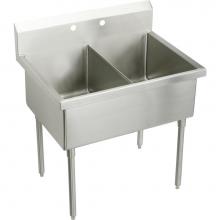 Elkay SS8242OF2 - Sturdibilt Stainless Steel 45'' x 27-1/2'' x 14'' Floor Mount, Doubl