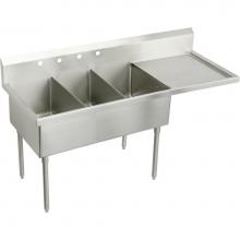 Elkay SS8372ROF4 - Sturdibilt Stainless Steel 97-1/2'' x 27-1/2'' x 14'' Floor Mount, T