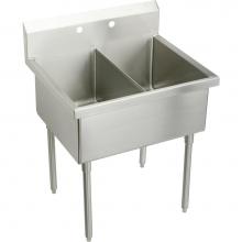 Elkay WNSF82360 - Weldbilt Stainless Steel 39'' x 27-1/2'' x 14'' Floor Mount, Double