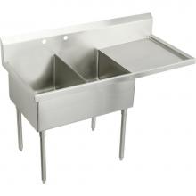 Elkay WNSF8254ROF2 - Weldbilt Stainless Steel 79-1/2'' x 27-1/2'' x 14'' Floor Mount, Dou