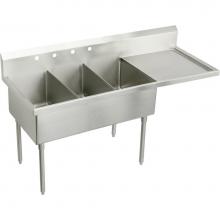 Elkay WNSF8345ROF4 - Weldbilt Stainless Steel 70-1/2'' x 27-1/2'' x 14'' Floor Mount, Tri