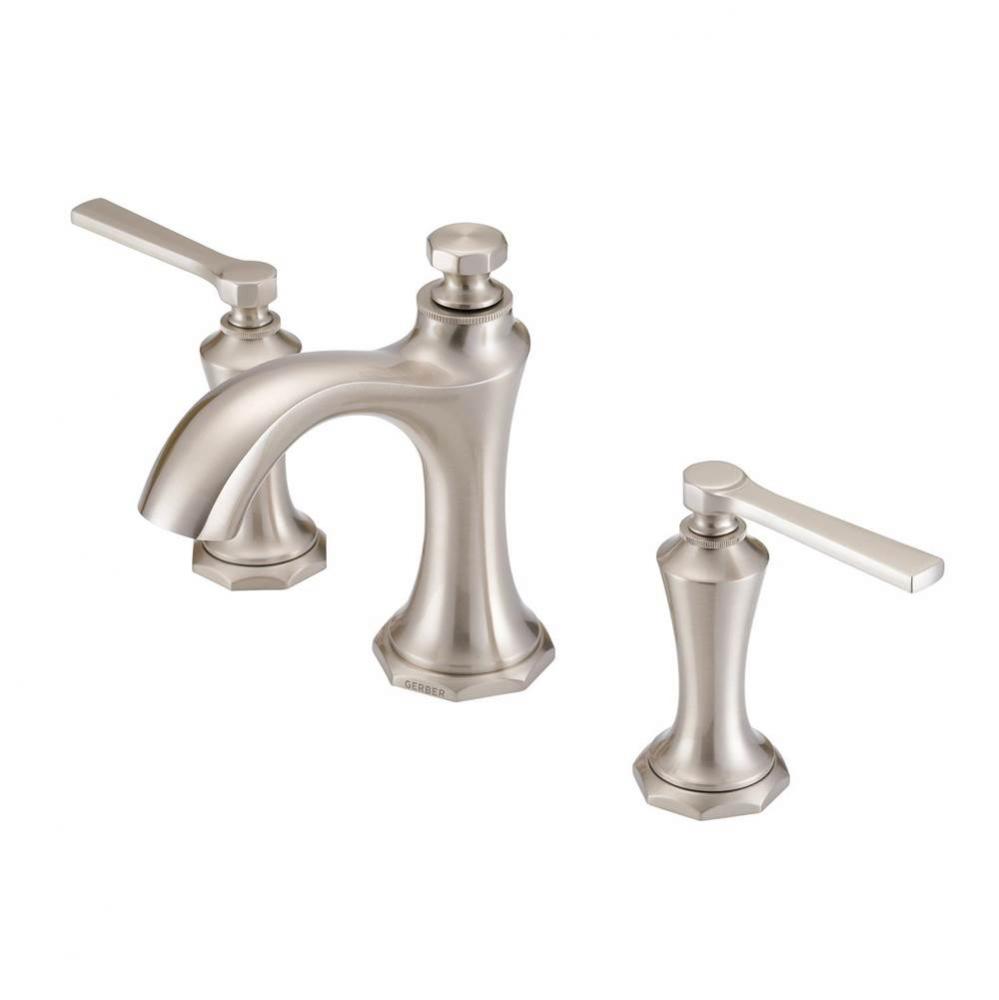 Draper 2H Widespread Lavatory Faucet w/ Metal Pop-Up Drain 1.2gpm Brushed Nickel